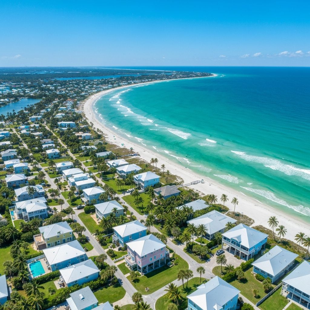 Aerial view of Anna Maria Island and the Gulf Coast