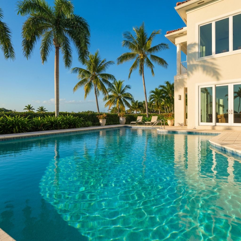 Crystal clear pool overlooking Anna Maria Island
